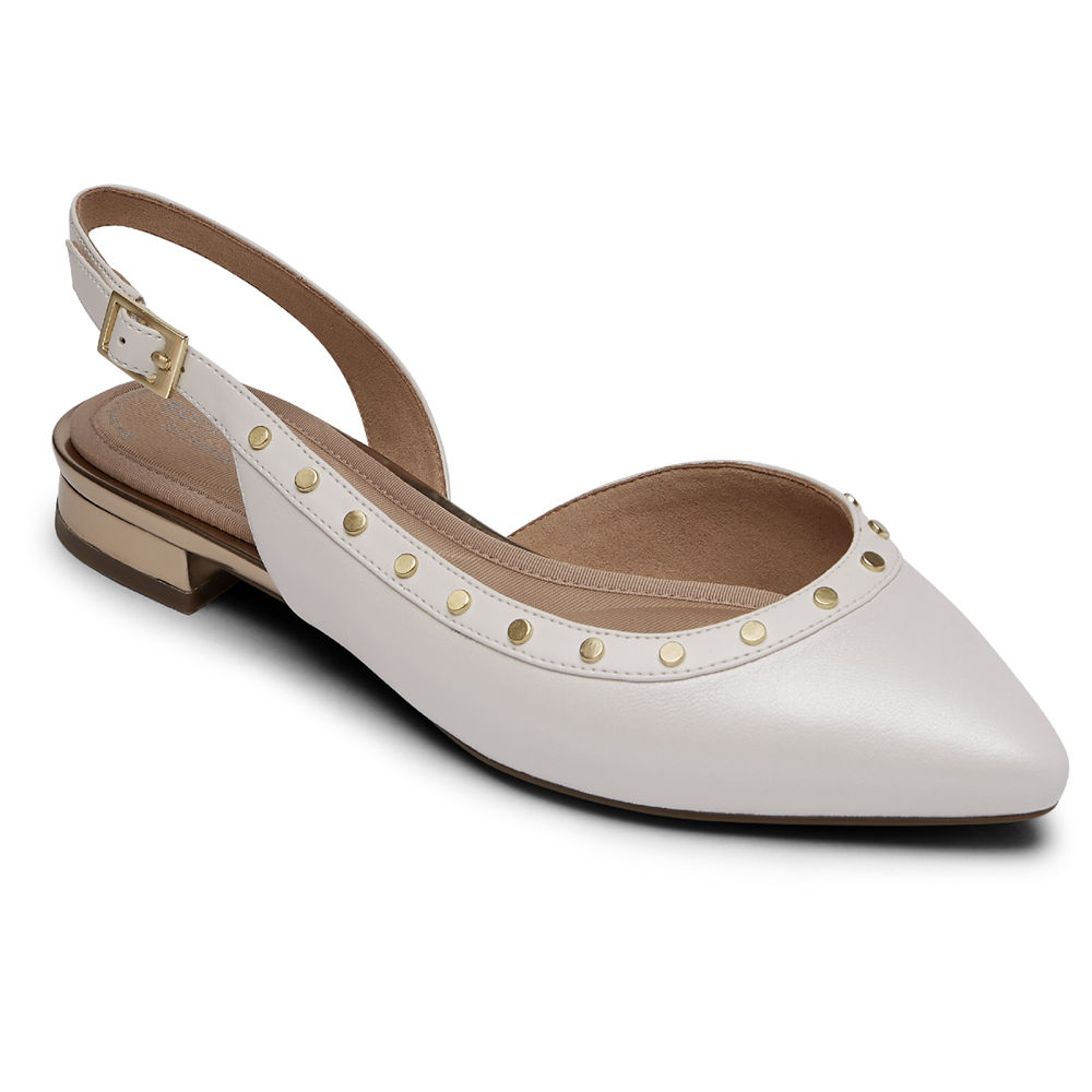 Rockport Singapore Womens Slingback - Total Motion Zuly Studded White - AC3602579